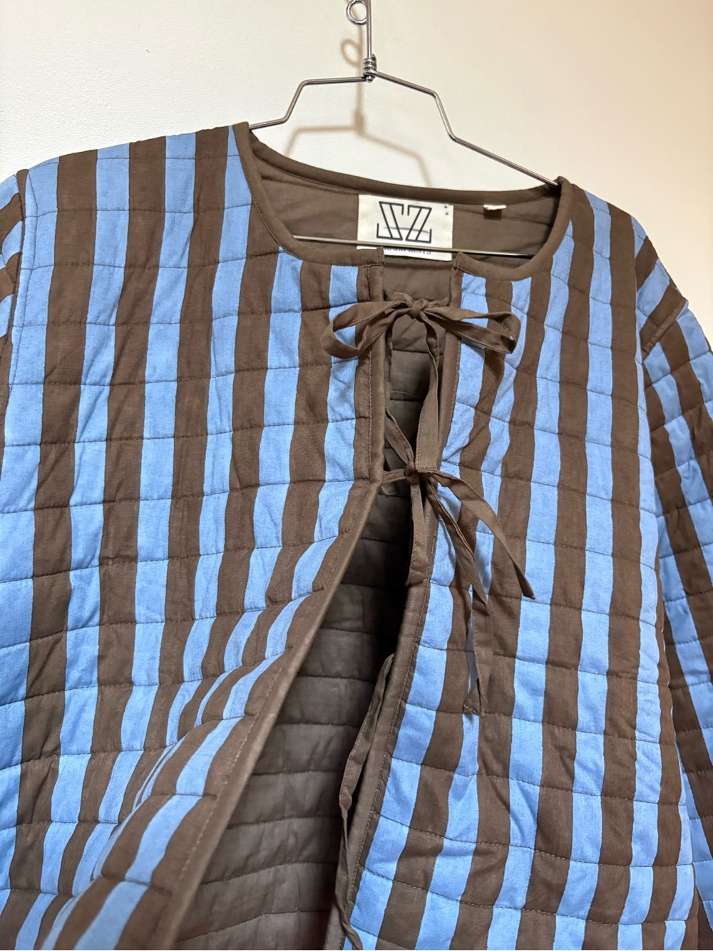NWOT Anthropologie SZ Blockprints Quilted Tie-Front Jacket One Size - Picture 7 of 16